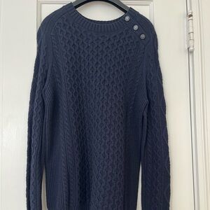 Tory Burch Navy Cable Knit Sweater